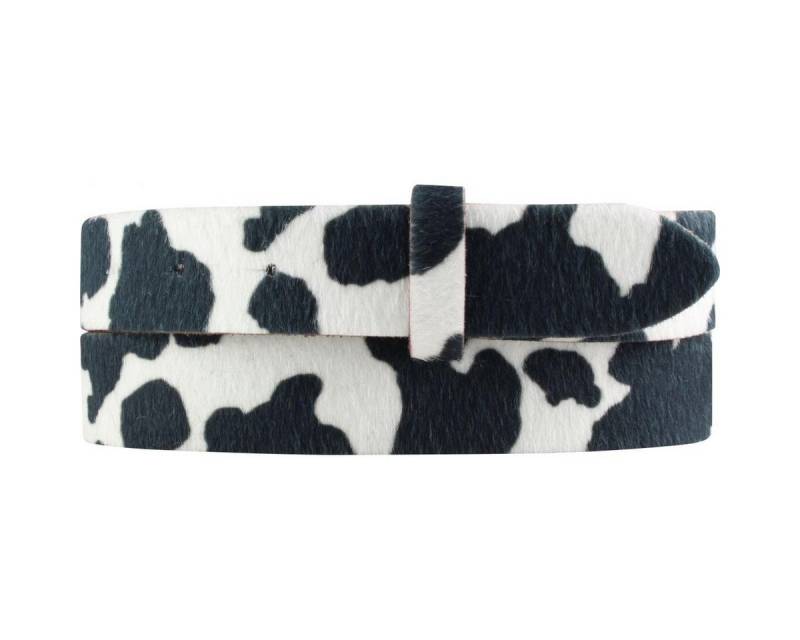 BELTINGER Ledergürtel Wechselgürtel mit Fell ohne Schnalle 3 cm - Kuh-Ledergürtel für Damen (1-St) von BELTINGER