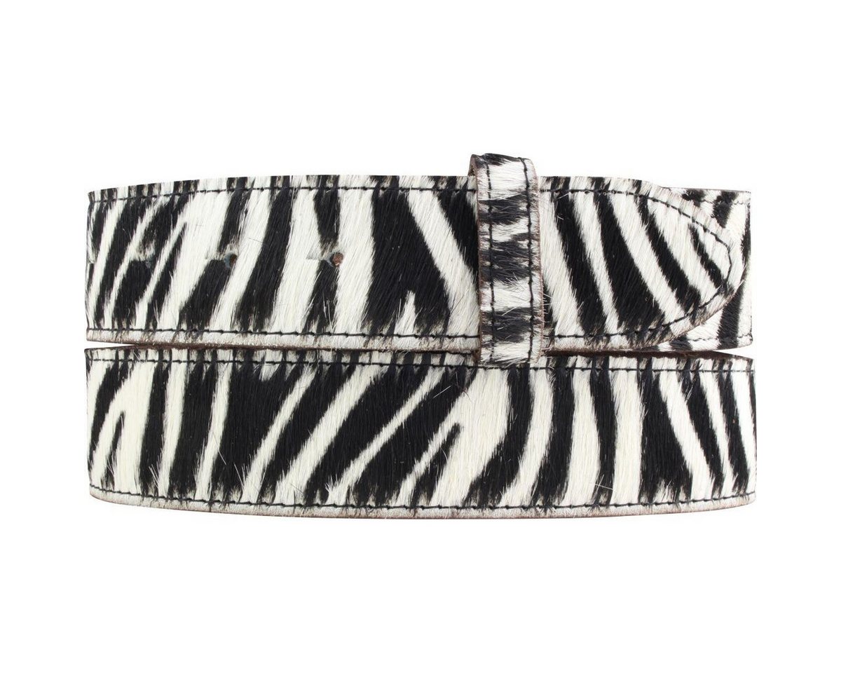 BELTINGER Ledergürtel Wechselgürtel mit Fell ohne Schnalle 4 cm - Kuh-Ledergürtel für Damen (1-St) von BELTINGER