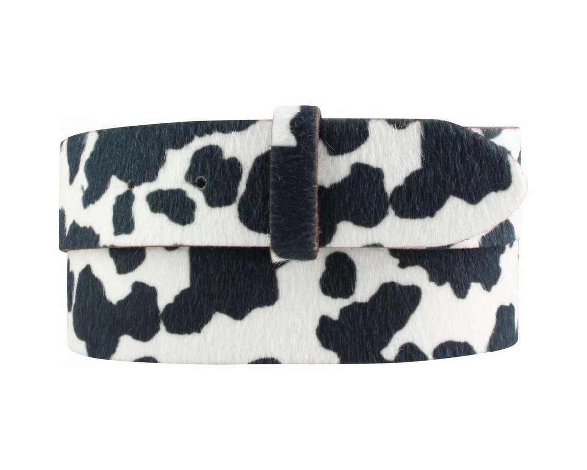 BELTINGER Ledergürtel Wechselgürtel mit Fell ohne Schnalle 4 cm - Kuh-Ledergürtel für Damen (1-St) von BELTINGER