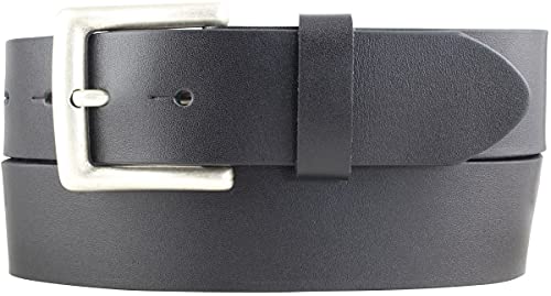 BELTINGER Überlängen-Gürtel aus Vollrindleder 4 cm | 120-180 cm Ledergürtel für Herren mit Gürtelschnalle Altsilber 40mm | Herren-Gürtel in Übergrößen | Schwarz 170cm von BELTINGER