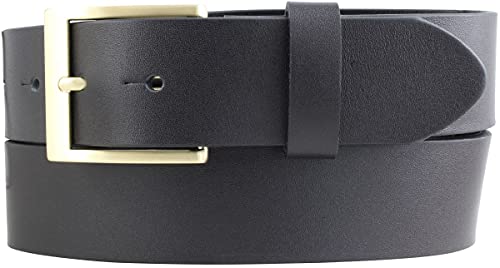 BELTINGER Überlängen-Gürtel aus Vollrindleder 4 cm | 120-180 cm Ledergürtel für Herren mit Gürtelschnalle Gold 40mm | Herren-Gürtel in Übergrößen | Schwarz 180cm von BELTINGER