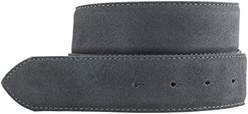 BELTINGER Wechselgürtel aus Veloursleder ohne Schnalle 4 cm | Druckknopf-Gürtel für Damen Herren 40mm | Wildleder-Gürtel 4cm | Anthrazit 105cm von BELTINGER