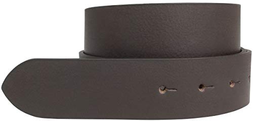 BELTINGER Wechselgürtel aus Vollbüffelleder mit Druckknöpfen 4 cm | Druckknopf-Gürtel für Damen Herren 40mm | Büffelleder-Gürtel ohne Schnalle | Braun 110cm von BELTINGER