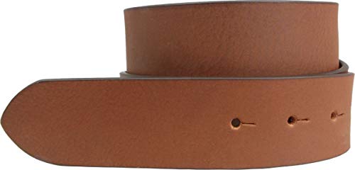 BELTINGER Wechselgürtel aus Vollbüffelleder mit Druckknöpfen 4 cm | Druckknopf-Gürtel für Damen Herren 40mm | Büffelleder-Gürtel ohne Schnalle | Mittelbraun 105cm von BELTINGER