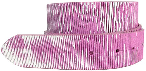 BELTINGER Wechselgürtel aus Vollrindleder Metall-Optik ohne Schnalle 4 cm | Druckknopf-Gürtel Metallic-Look Damen Herren 40mm | Fuchsia 100cm von BELTINGER