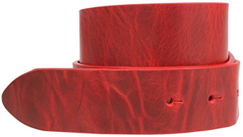 BELTINGER Wechselgürtel aus Vollrindleder Used-Look mit Druckknöpfen 4 cm | Druckknopf-Gürtel für Damen Herren 40mm | Leder-Gürtel Vintage-Look ohne Schnalle | Rot 115cm von BELTINGER