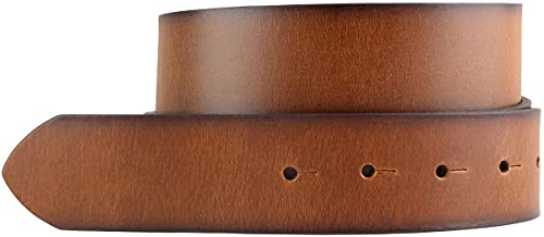 BELTINGER Wechselgürtel aus Vollrindleder Vintage-Look ohne Schnalle 4 cm | Druckknopf-Gürtel 40mm | Mit geschwärzten Kanten | Cognac 80cm von BELTINGER