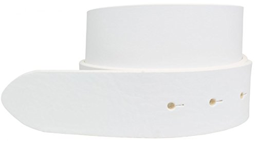 BELTINGER Wechselgürtel aus Vollrindleder mit Druckknöpfen 4 cm | Druckknopf-Gürtel für Damen Herren 40mm | Leder-Gürtel ohne Schnalle 4cm | Weiß 100cm von BELTINGER