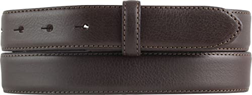 BELTINGER Wechselgürtel aus Vollrindleder mit Naht 3,0 cm ohne Schnalle | Weicher Druckknopf-Gürtel für Damen Herren 30mm | Jeans-Gürtel mit feiner Struktur | Braun 110cm von BELTINGER