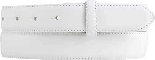 BELTINGER Wechselgürtel aus Vollrindleder mit Naht 3,0 cm ohne Schnalle | Weicher Druckknopf-Gürtel für Damen Herren 30mm | Jeans-Gürtel mit feiner Struktur | Weiß 105cm von BELTINGER