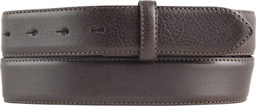 BELTINGER Wechselgürtel aus Vollrindleder mit Naht 3,5 cm ohne Schnalle | Weicher Druckknopf-Gürtel für Damen Herren 35mm | Jeans-Gürtel mit feiner Struktur | Braun 80cm von BELTINGER