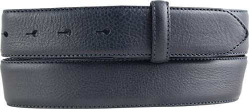 BELTINGER Wechselgürtel aus Vollrindleder mit Naht 3,5 cm ohne Schnalle | Weicher Druckknopf-Gürtel für Damen Herren 35mm | Jeans-Gürtel mit feiner Struktur | Marine 100cm von BELTINGER