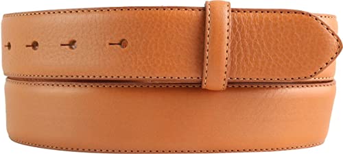 BELTINGER Wechselgürtel aus Vollrindleder mit Naht 3,5 cm ohne Schnalle | Weicher Druckknopf-Gürtel für Damen Herren 35mm | Jeans-Gürtel mit feiner Struktur | Tabac 110cm von BELTINGER