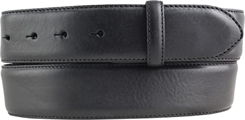 BELTINGER Wechselgürtel aus Vollrindleder mit Naht 4 cm ohne Schnalle | Weicher Druckknopf-Gürtel für Damen Herren 40mm | Jeans-Gürtel mit feiner Struktur | Schwarz 110cm von BELTINGER