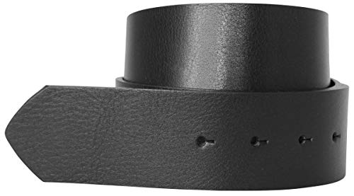 BELTINGER Wechselgürtel aus Vollrindleder ohne Schnalle 5 cm | Druckknopf-Gürtel für Damen Herren 50mm | Breiter Leder-Gürtel | Schwarz 105cm von BELTINGER