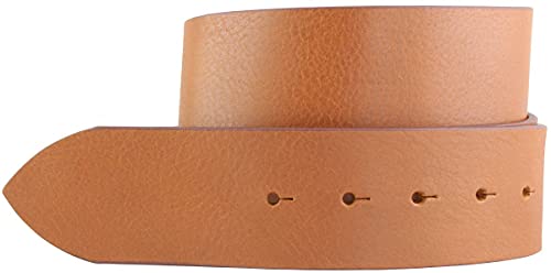 BELTINGER Wechselgürtel aus Vollrindleder ohne Schnalle 5 cm | Druckknopf-Gürtel für Damen Herren 50mm | Breiter Leder-Gürtel | Tabac 95cm von BELTINGER