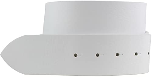 BELTINGER Wechselgürtel aus Vollrindleder ohne Schnalle 5 cm | Druckknopf-Gürtel für Damen Herren 50mm | Breiter Leder-Gürtel | Weiß 100cm von BELTINGER