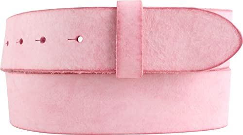 BELTINGER Wechselgürtel aus weichem Vollrindleder Used-Look ohne Schnalle 4 cm | Druckknopf-Gürtel für Damen Herren 40mm | Vintage-Look | Fuchsia 100cm von BELTINGER