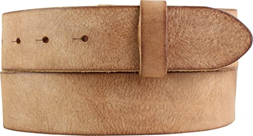 BELTINGER Wechselgürtel aus weichem Vollrindleder Used-Look ohne Schnalle 4 cm | Druckknopf-Gürtel für Damen Herren 40mm | Vintage-Look | Tabac 95cm von BELTINGER