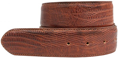 BELTINGER Wechselgürtel mit Echsenprägung ohne Schnalle 4 cm | Druckknopf-Gürtel für Damen Herren 40mm Reptil-Optik | Reptil-Muster | Cognac 80cm von BELTINGER