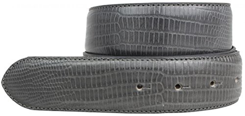 BELTINGER Wechselgürtel mit Echsenprägung ohne Schnalle 4 cm | Druckknopf-Gürtel für Damen Herren 40mm Reptil-Optik | Reptil-Muster | Dunkelgrau 80cm von BELTINGER