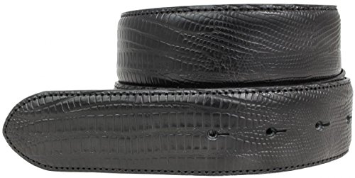 BELTINGER Wechselgürtel mit Echsenprägung ohne Schnalle 4 cm | Druckknopf-Gürtel für Damen Herren 40mm Reptil-Optik | Reptil-Muster | Schwarz 80cm von BELTINGER