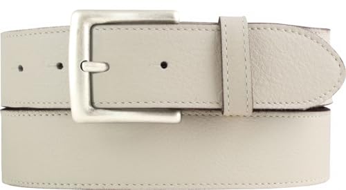 BELTINGER Weicher Herren-Gürtel aus Nappaleder mit Steppnaht 4 cm | Hochwertiger Ledergürtel aus weichem Leder 40mm Herren | Jeans-Gürtel 4cm | Beige 110cm von BELTINGER