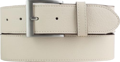 BELTINGER Weicher Herren-Gürtel aus Nappaleder mit Steppnaht 4 cm | Hochwertiger Ledergürtel aus weichem Leder 40mm Herren | Jeans-Gürtel 4cm | Beige 95cm von BELTINGER