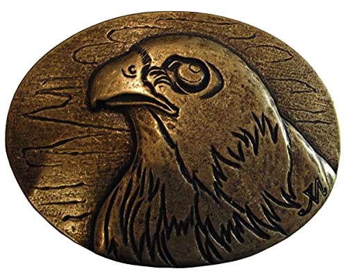 Gürtelschnalle Falke 4,0 cm | Buckle Wechselschließe Gürtelschließe 40mm Massiv | für Jagd-Outfit | Wechselgürtel bis 4cm | Altmessing von BELTINGER