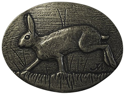 Gürtelschnalle Hase 4,0 cm | Buckle Wechselschließe Gürtelschließe 40mm Massiv | für Jagd-Outfit | Wechselgürtel bis 4cm | Altsilber von BELTINGER