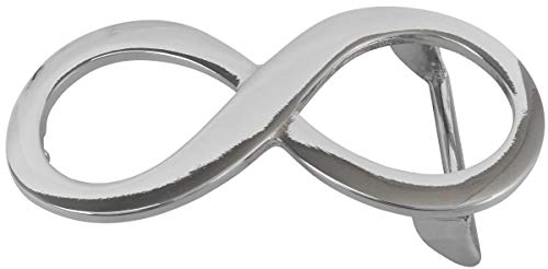 Gürtelschnalle Infinity 4,0 cm | Buckle Wechselschließe Gürtelschließe 40mm Massiv | Wechselgürtel bis 4cm | Silber glänzend von BELTINGER