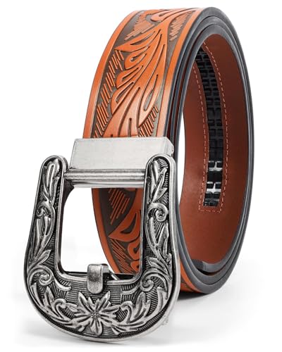 BELTROAD Herren Automatik Ratsche Westerngürtel Leder Cowboy Gürtel für Männer mit Automatik Western Gürtel Herren für Jeans Weihnachtsgeschenke von BELTROAD