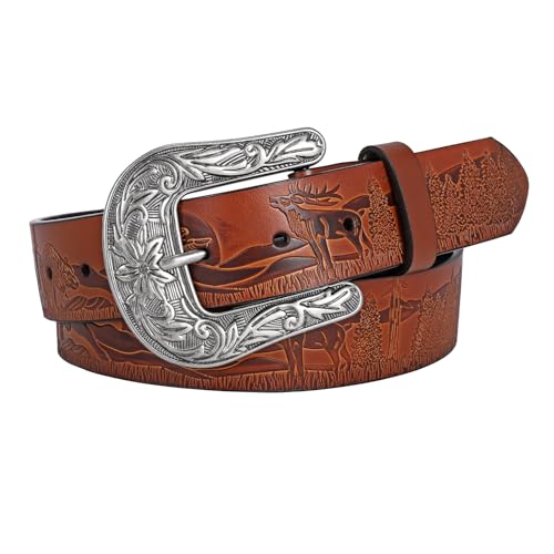 BELTROAD Vintage Western Gürtel mit Schnalle für Damen Herren, Cowgirl Cowboy Gürtel Herren Damen Westerngürtel Ein Feierliches Geschenk von BELTROAD