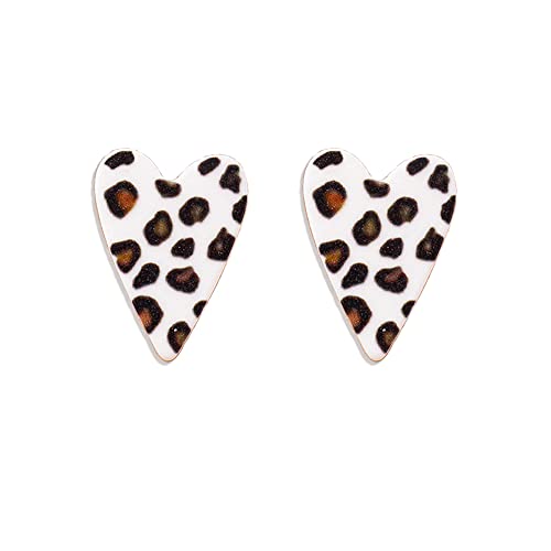 Ohrringe mit Kuh-Druck, handgefertigt, leicht, Blumenmuster, Leder, geometrische baumelnde Ohrringe für Frauen, Leder, Kein Edelstein von BELUCKIN