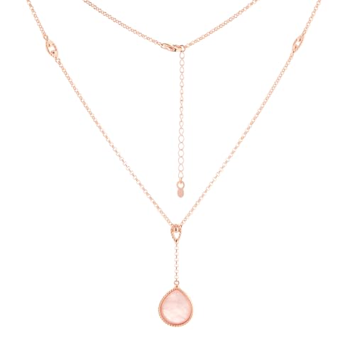 BEM Collier rosévergoldet aus 925 Silber mit Quarz Anhänger von BEM