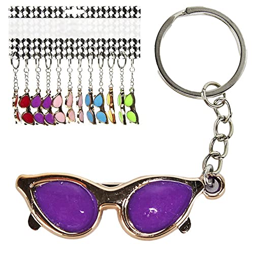 BEMIRO 12 Stück Sonnenbrille Schlüsselkette Größe ca. 6x2 cm, Schlüsselanhänger Kinder, Mitbringsel Idee, Mitgebsel Kindergeburtstag, Key Chains, Schlűsselanhänger, Key Chain, Schluesselanhaenger von BEMIRO