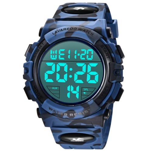 BEN NEVIS Herren Uhren Digital Sport Outdoor Armbanduhr 5 ATM wasserdichte Uhr mit Alarm/Kalender/Stoppuhr/Stoßfest von BEN NEVIS