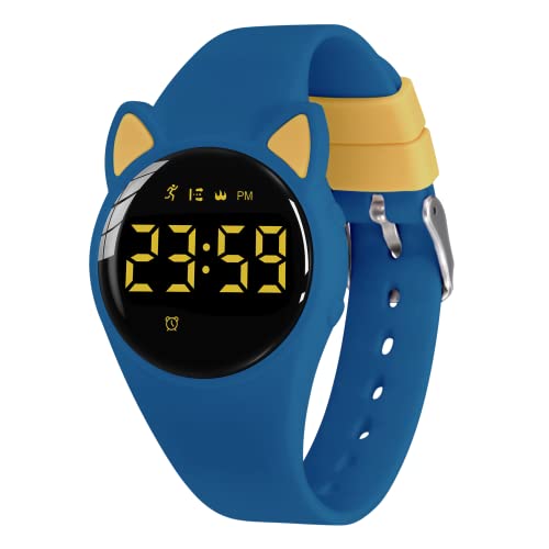 BEN NEVIS Digital Kinderuhr Jungen-Sports Outdoor Wasserdicht Armbanduhr mit LED-Licht,Wecker,Stoppuhr,Datum,Fitness Tracker Uhr mit Schrittzähler,Distanz-Silikon Armband Blau Gelb von BEN NEVIS