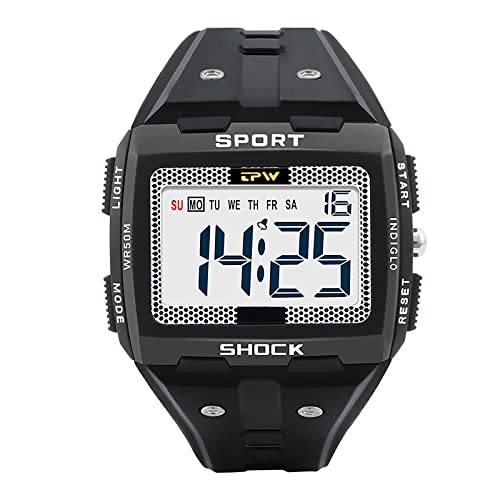 BEN NEVIS Digital Uhr Herren-Sports Wasserdicht Eckig Armbanduhr mit Wecker,LED-Licht,Stoppuhr,Datum,Silikon Armband von BEN NEVIS