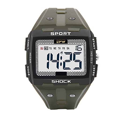 BEN NEVIS Digital Uhr Herren-Sports Wasserdicht Eckig Armbanduhr mit Wecker,LED-Licht,Stoppuhr,Datum,Silikon Armband von BEN NEVIS