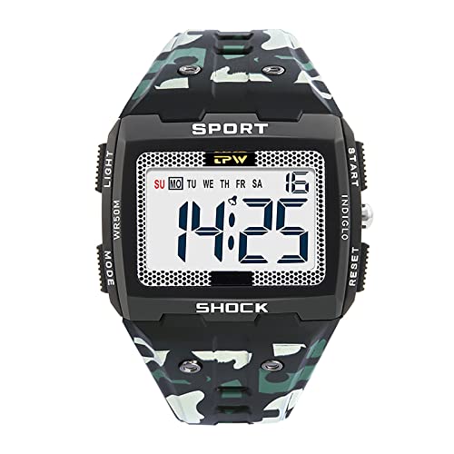 BEN NEVIS Digital Uhr Herren-Sports Wasserdicht Eckig Armbanduhr mit Wecker,LED-Licht,Stoppuhr,Datum,Silikon Armband von BEN NEVIS