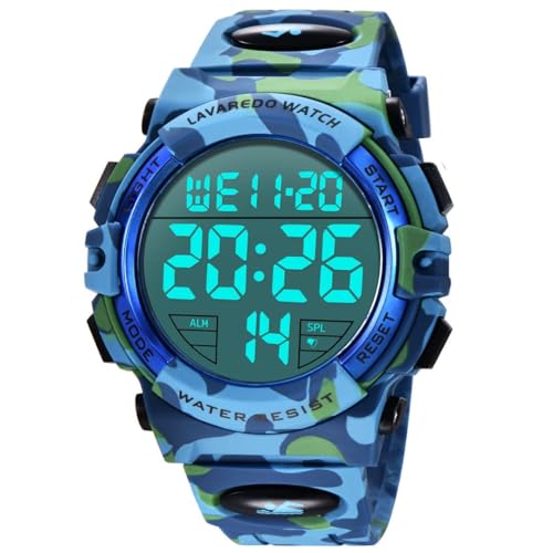 BEN NEVIS Herren Uhren Digital Sport Outdoor Armbanduhr 5 ATM wasserdichte Uhr mit Alarm/Kalender/Stoppuhr/Stoßfest von BEN NEVIS