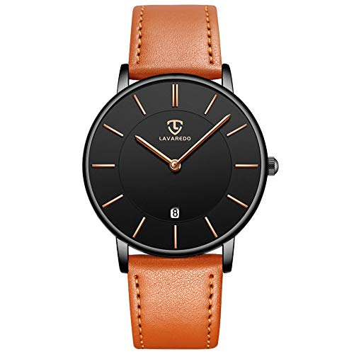 BEN NEVIS Uhren,Herren Uhr Flache Analog Quarz Datumsanzeiger Klassisch Mode Wasserdicht Armbanduhr mit Leder Armband von BEN NEVIS