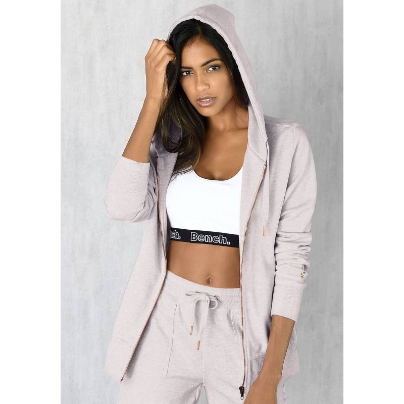 BENCH. LOUNGEWEAR Sweatjacke Damen beige-meliert Gr.40/42 von BENCH. LOUNGEWEAR