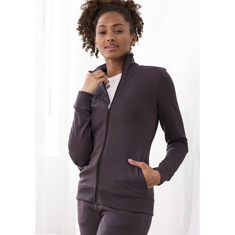 BENCH. LOUNGEWEAR Sweatjacke Damen stone Gr.36/38 von BENCH. LOUNGEWEAR