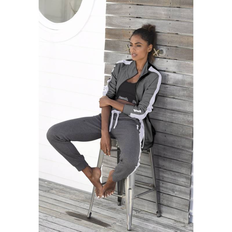 BENCH. LOUNGEWEAR Sweatjacke Damen stone-weiß Gr.52/54 von BENCH. LOUNGEWEAR