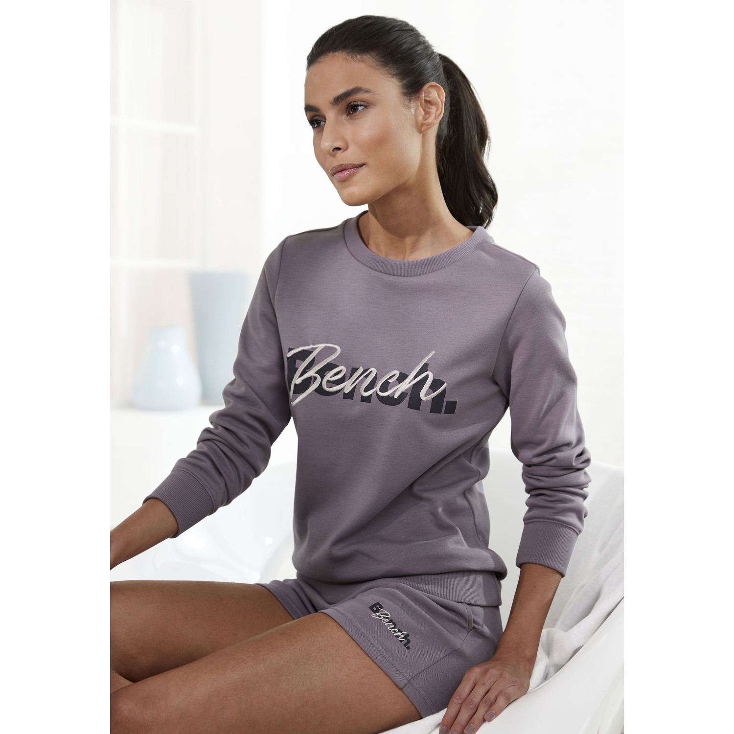 BENCH. LOUNGEWEAR Sweatshirt Damen mauve Gr.40/42 von BENCH. LOUNGEWEAR