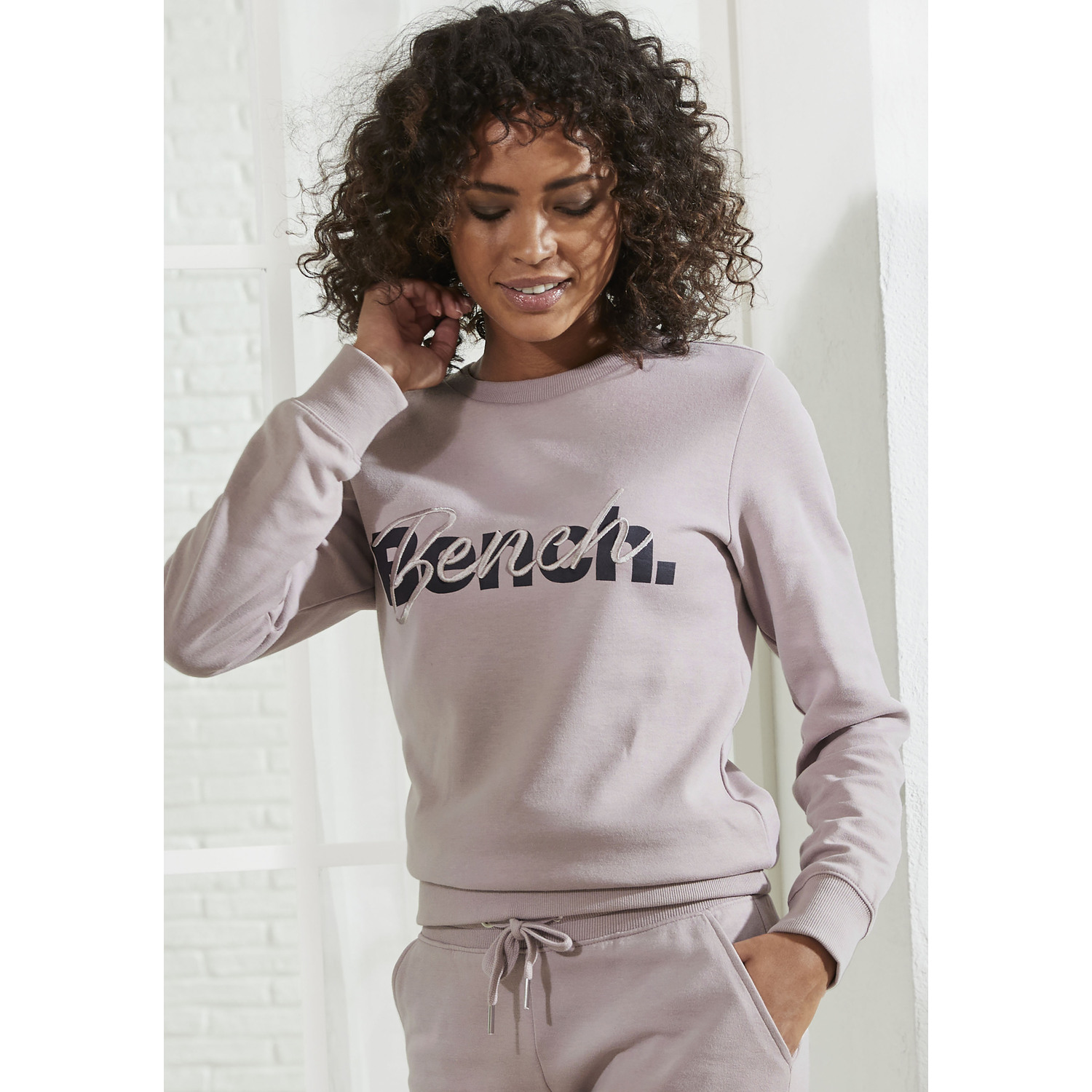 BENCH. LOUNGEWEAR Sweatshirt Damen rauchrosa Gr.48/50 von BENCH. LOUNGEWEAR