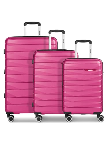 Bench Hartgepäck Koffer-Set 3-teilig | Reise-Trolleys aus hochwertigem, robustem Polypropylen (PP) Material | für Damen und Herren | 4 Doppelrollen & TSA-Schloss | Paris Serie von Bench