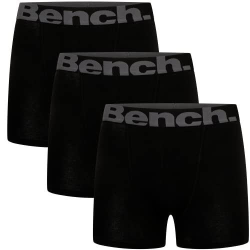 Bench Herren Sutton Boxershorts Multipack Schwarz Elastischer Logobund 3er Pack Super Soft Premium Baumwollmischung Bequeme Herren Unterwäsche Medium von Bench
